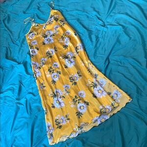 Floral Yellow Slip Dress
